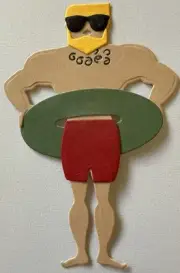 MUSCLE MAN W/ TUBE “Pre-Made”Die-Cut(1pc)Lake•River•Swim •Swimsuit•Card Making•