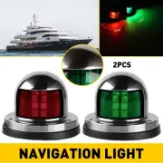 Pair Red & 8LED Green Navigation Lights Marine Bow Light Lamp for Boat Pontoon