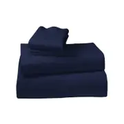 4pc 1000 Thread Count Cotton Rich Queen Bed Sheet Set CVC Navy