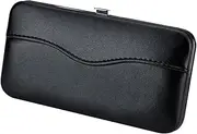 PU Leather Empty Tweezers Storage Bag for Eyelash Extensions Multi-Pockets Travel Case 1 Piece (Black, One Size)