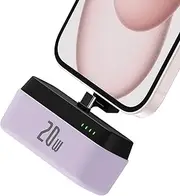 CHCCUL Small Power Bank 5000mAh, 20W Fast Charging Portable USB c Power Bank, Mini Travel Portable Charger with Stand ，Cable-Free Direct Battery Pack for iPhone 15/16 / Samsung/Android