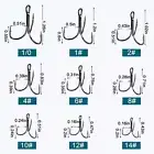 50/100pcs Fishing Hook Sharpened Treble Hooks Size 1/2/4/6/8/10 1/0 Hook Tackle
