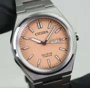 Citizen Super Titanium Sapphire AW0130-85Z Orange Dial Eco-Drive Men's Watch