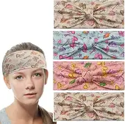 [ZORVUJI] Pack of 3 Hair Bands Girls Children Elastic Headband with Knot Butterfly Bow Hair Accessories for School Leisure Sports