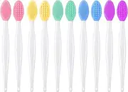 Pore Cleansing Facial Silicone Brush, Double-Sided Lip Brush, Gentle Exfoliation & Clearer Skin Massager Nose Clean Blackhead Removal & Face Scrubber Brushes 10pcs
