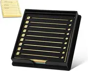 SEWACC 1Set Reusable Memo Holder with Stencil Templates for Desk Organization Neat Stationery Storage for Self Adhesive Notes Includes Line and Checkbox Designs for