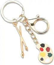 [Xiyantiji] Paint Palette and Brush Keychains for Art Teacher Student Graduation Christmas Birthday Gifts for Painter Artist Gifts for Women Girls Art Palette Keychain