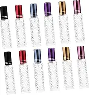 Healeved 12pcs 10ml Portable Refillable Perfume Atomiser Bottles Travel Perfume Spray Bottles Set Mini Glass for Refill Random Color