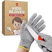 NoCry Cut Resistant Gloves for Kids - High Performance Level 5 Protection, Food Grade. Free Ebook Included!