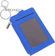 HOODANCOS Waterproof Pu Card Holder Keychain Wallet Id Badge Case for Work Bus Passes Access Cards Male Small Credit Case Business Holder Women's Badge Sleeve