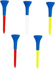 ibasenice Professional Golfing Tees 5pcs Soft Rubber Golf Ball Nails 74mm Training Stands Long-Lasting Essential Golfing Accessory Random Color