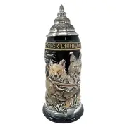Power of the Pack Wolves in the Snow German Beer Stein .75 Liter Wolf