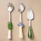 John Derian 3 piece stoneware salad flatware serving set new in package
