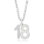 Sterling Silver Diamond Set 18 Pendant