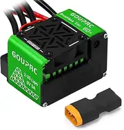 GOUPRC 60A Brushless RC ESC 2-3S Waterproof Electric Speed Controller for 1/10 Scale Accessories RC Truck Off-Road Car（Green） (60A Brushless)