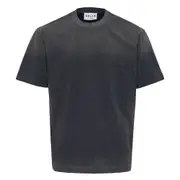 [SOLID HOMME] Washed Black Solid Tee