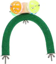 Hohopeti Bird Perch with Bell Natural Parrot Stand for Cage Sturdy Grinding Claw Platform Convenient Accessory for Increased Activity Space for Parrots and Birds