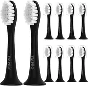 10 Pack Toothbrush Heads Compatible with Suri Electric Toothbrush, Replacement Brush Head Refill, Black