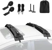 Universal Soft Car Roof Rack Pads for Kayak,Surfboards,Snowboards,SUP,Canoes,Ladder,with Tie-Down Straps and Storage Bag
