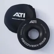 ATI 15,000KG ALLOY RECOVERY RING - BLACK - ALUMINIUM WINCH ROPE SNATCH BLOCK