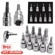 2-10mm 9X Allen Key Sockets Hex Bit Socket Set 3/8 Drive Drill Metric Tools Kit