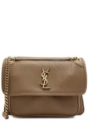 Saint Laurent Nikki Grained Leather Shoulder bag - Brown ONE SIZE