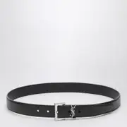 [Saint Laurent] Black Cassandre belt in grained leather 105 EU Black