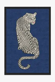 200' x 290' | Machine Washable Runner Rug | Kid & Pet Friendly | Indoor Rug | Jonathan Adler Snow Leopard Sapphire Tufted Rug | Ruggable