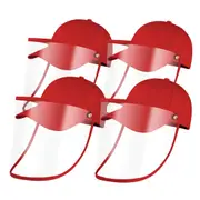 4X Outdoor Protection Hat Anti-Fog Pollution Dust Protective Cap Full Face HD Shield Cover Kids Red LUZ-HatKidsREDX4