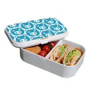 Lunch Box Food Container Snack Picnic Authentic Wood Strap Cutlery Pigs