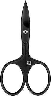 ZWILLING Nail Scissors (Sharp, Slightly Curved Blade with Micro Teeth, Hypoallergenic, for Fingers and Toenails), Premium, Black, 90 mm