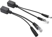 NUOBESTY Poe Splitter Adapter Set Full Copper Connection Cable for IP Cameras Wireless Access Points and Routers to Distance Dc Jack