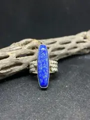 Native American Navajo lapis lazuli sterling silver rectangular ring size 8