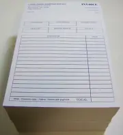 Printed 2-Part Carbonless Forms 100 sets Custom 8.5" x 5.5" NCR business invoice