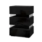 Artiss Bedside Table Side Unit Rgb Led Lamp 3 Drawers Nightstand Gloss Furniture