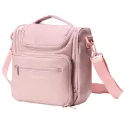 Large Toiletry Bag for Women, Hanging Leather Travel Makeup Bag with 360° Hoo...