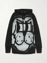 [Givenchy] Givenchy - Printed Cotton-jersey Hoodie - Black - small small Black