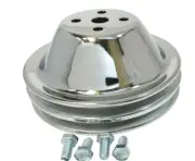 SB Chevy Water Pump Pulley LONG Double Groove 2 LWP SBC 350 383 400 Chrome