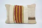 Boho Pillow Sham Cover, 16"x24" White Cushion Cover, Antique Pillows