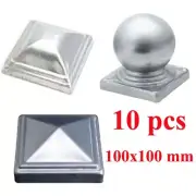 10PCS 100mm x 100mm SQUARE POST TUBE END CAP Galvanised Steel Fence pool