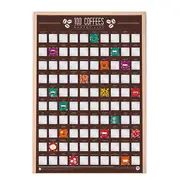 Gift Republic 100 Coffees Scratch Poster