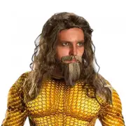 DC Comics Aquaman Unisex Adult Beard & Wig Set Brown One Size