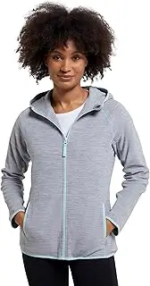 [Mountain Warehouse] Lleyn Melange Womens Fleece Jacket - Breathable, Antipill Ladies Autumn Winter Coat, Full Zip, Durable Fleece - Ideal For Autumn Winter Light Grey Women's Size 14, Light Grey, 10