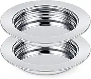 Zhehao 2 Pcs Communion Plates for Church Communion Bread Tray Plate Church Supplies Set Polished Stainless Steel Tray (Silver)