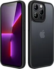 JETech Matte Case for iPhone 13 Pro 6.1-Inch, Shockproof Military Grade Drop Protection, Frosted Translucent Back Phone Cover, Anti-Fingerprint (Black)