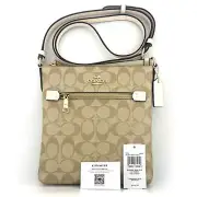 Coach Mini Rowan File Bag Crossbody In Signature Canvas Light Khaki Chalk CF340