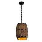 Wooden Lampshade Cafe Office Barrel Shape Ceiling Lighting Cover Dust-proof