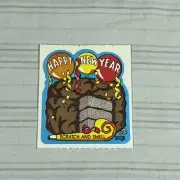 RARE Vintage MELLO SMELLO Happy New Year Scratch & Sniff Sticker Nutrition NEW