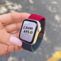 在飛比找蝦皮購物優惠-新品拼色 卡扣尼龍錶帶 適用 apple watch 蘋果錶