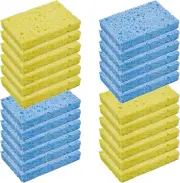 24 Pack Durable Kitchen Sponges, Natural Wood Pulp Sponges for Dishes, Absorbent